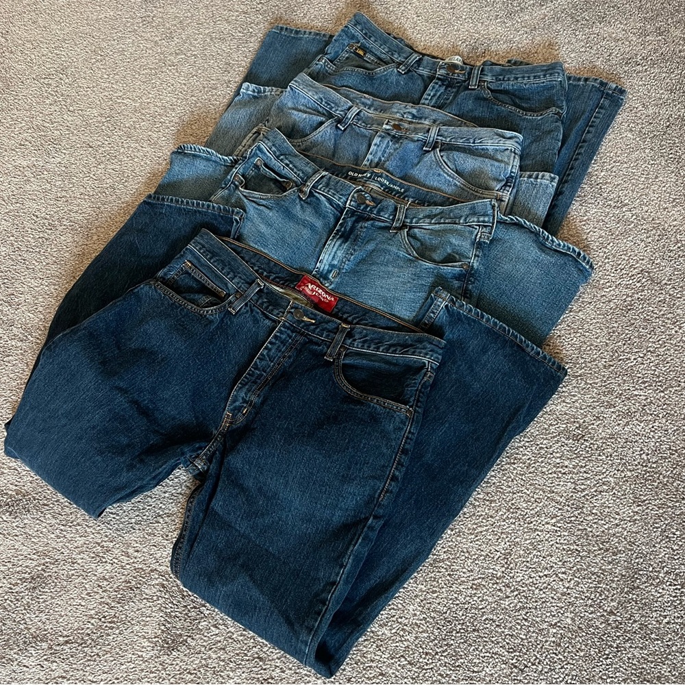 Lot of 4 Men's Blue Jeans 34x34